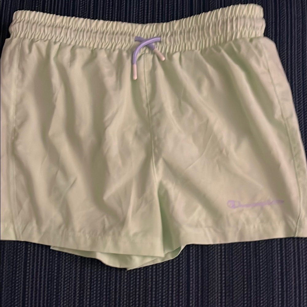 Champion Green Athletic Shorts Lightweight Elastic Waist
